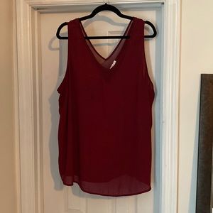 Maroon Sleeveless Blouse